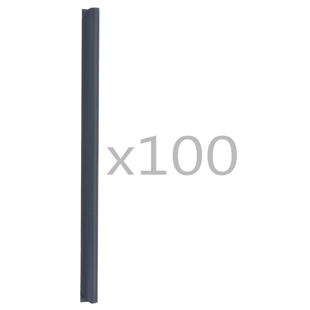 vidaXL Clips para malla de jardín 100 unidades PVC gris antracita