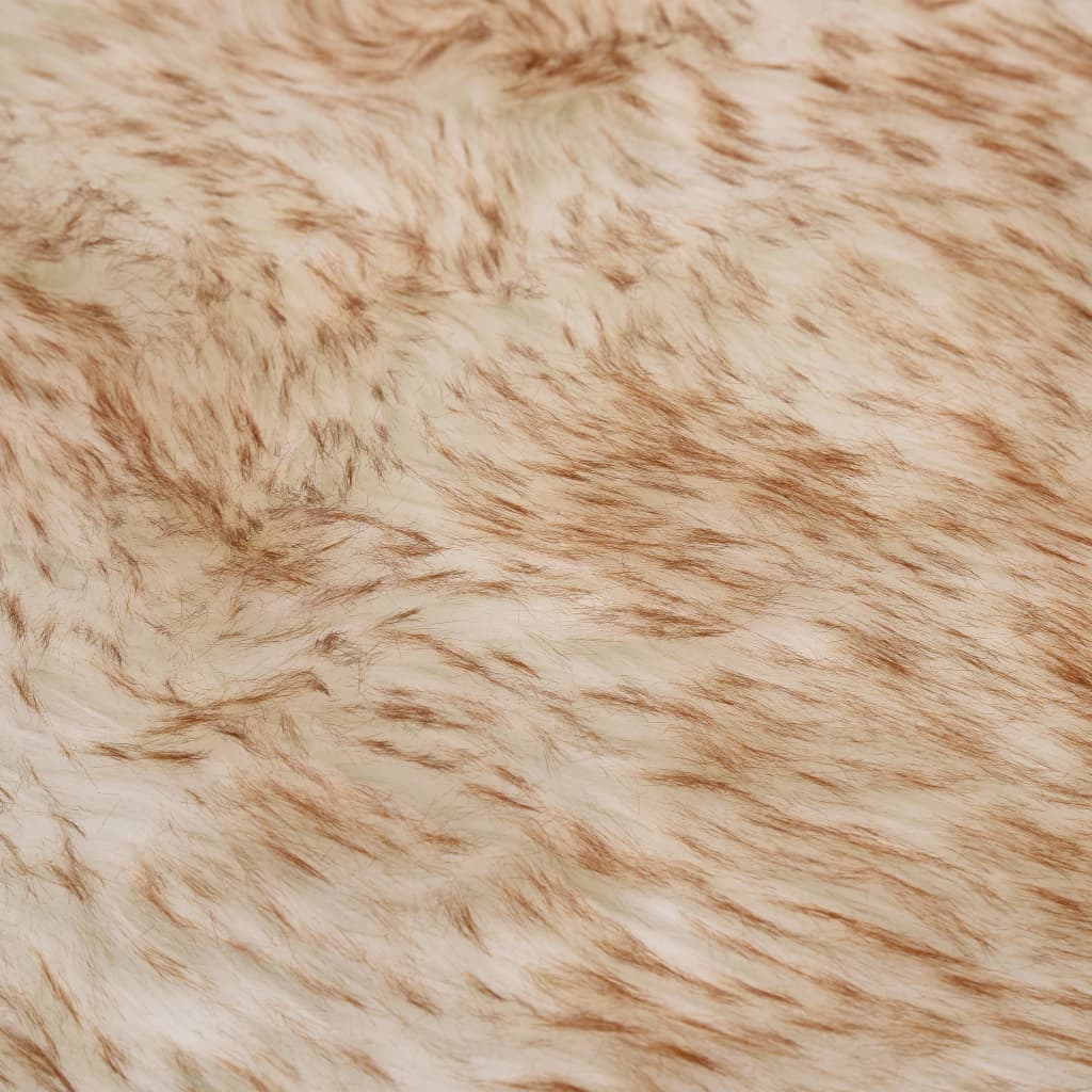 vidaXL Alfombra de piel de oveja sintética mezcla de marrón 60x90 cm
