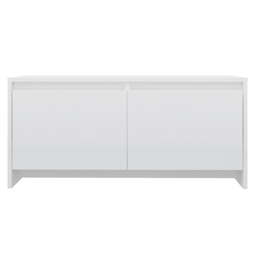 vidaXL Mesa de centro madera contrachapada blanco brillo 90x50x41,5 cm