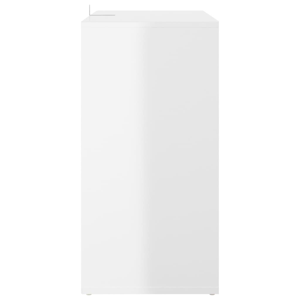 vidaXL Mueble zapatero de aglomerado blanco brillante 60x35x70 cm