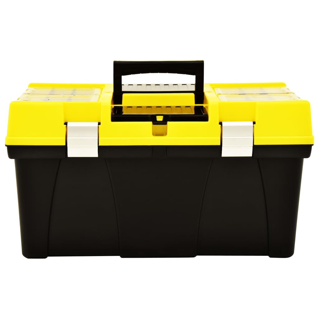 vidaXL Caja de herramientas de plástico amarillo 595x337x316 mm