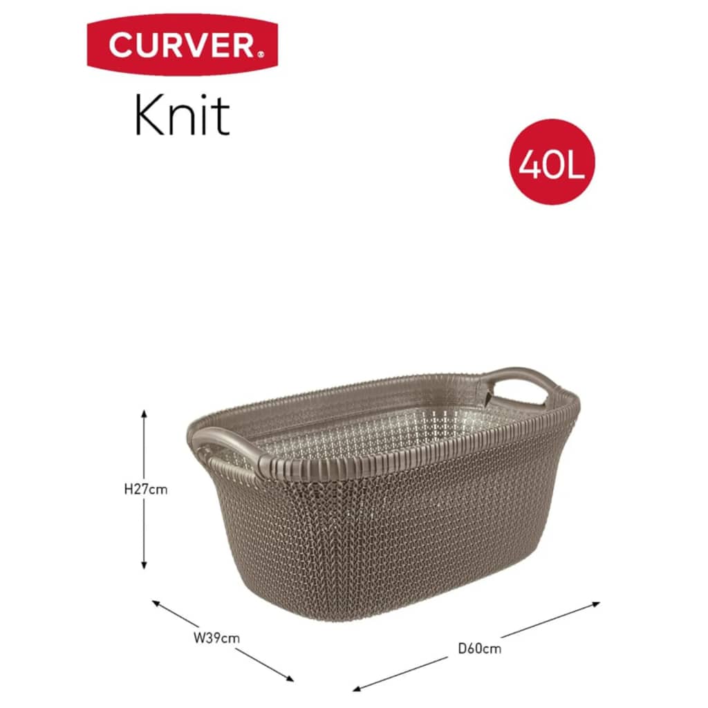 Curver Cesto de ropa sucia Knit 40L marrón metalizado