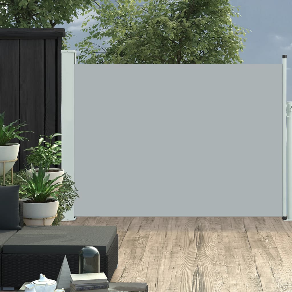 vidaXL Toldo lateral retráctil de jardín gris 100x500 cm