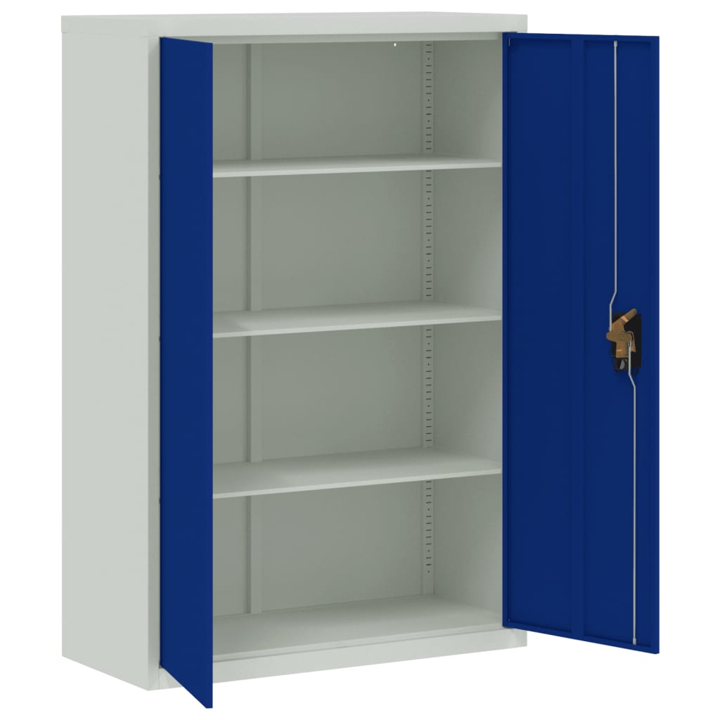 vidaXL Mueble de oficina de metal gris y azul 90x40x140 cm