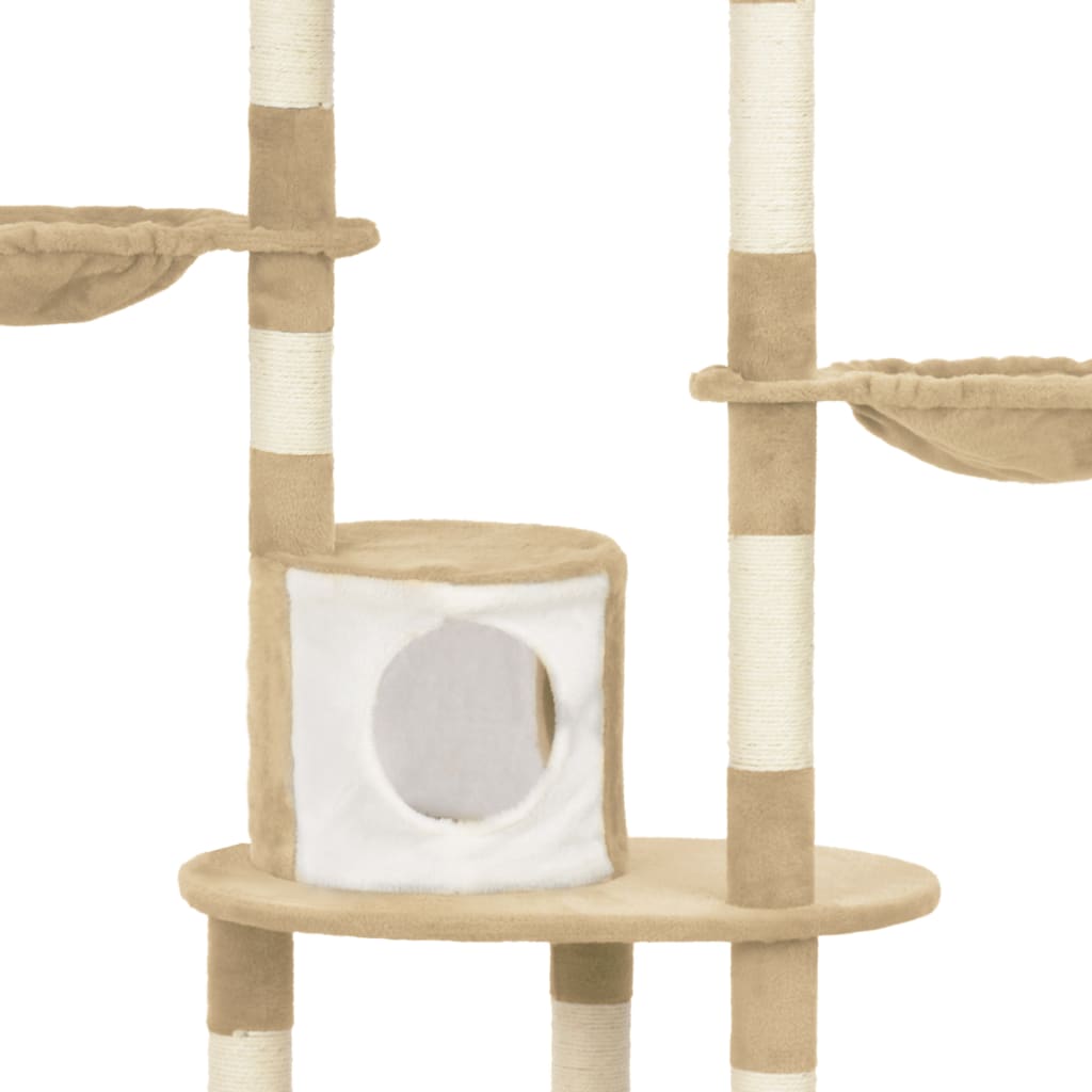 vidaXL Rascador para gatos con postes de sisal 180 cm beige