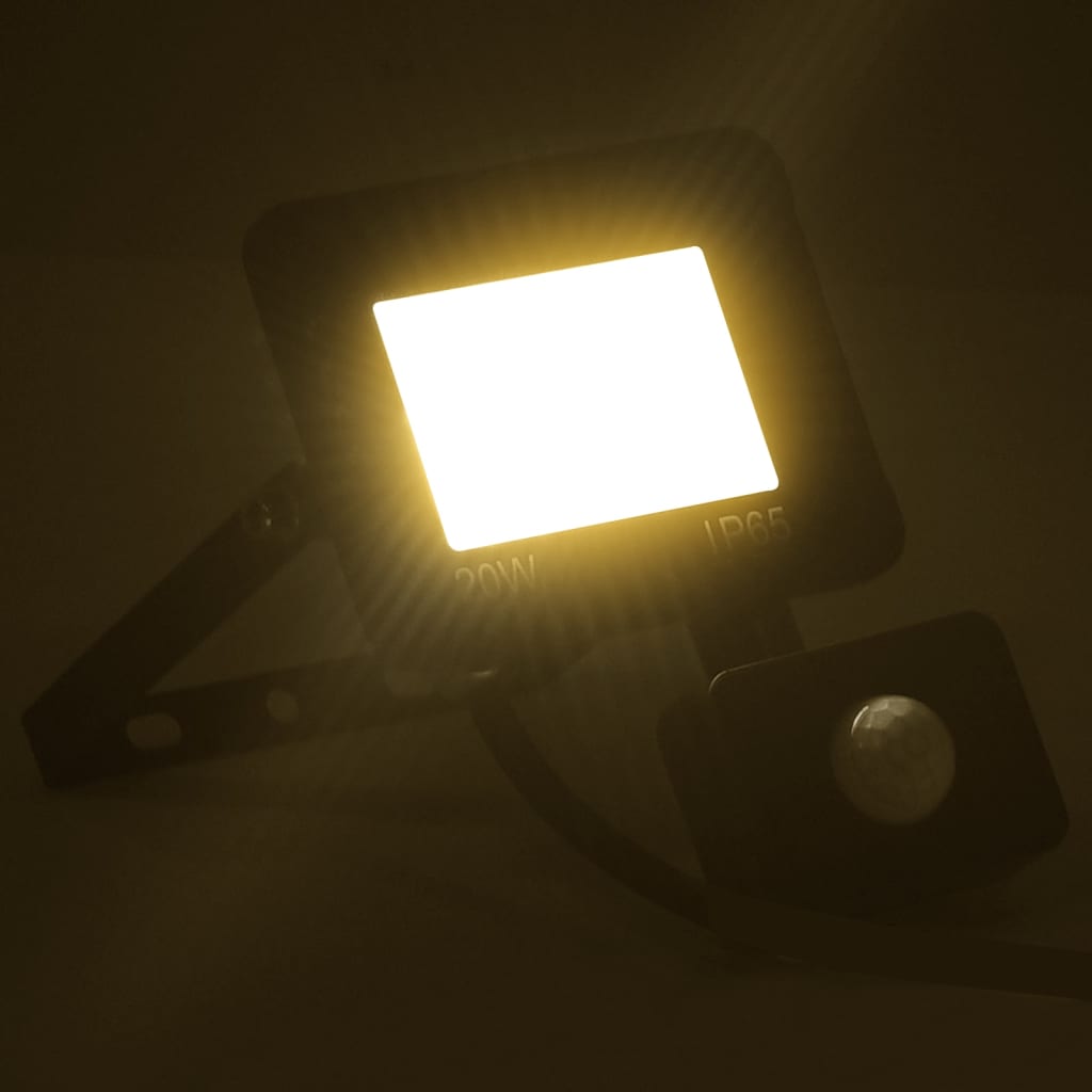 vidaXL Foco LED con sensor 20 W blanco cálido