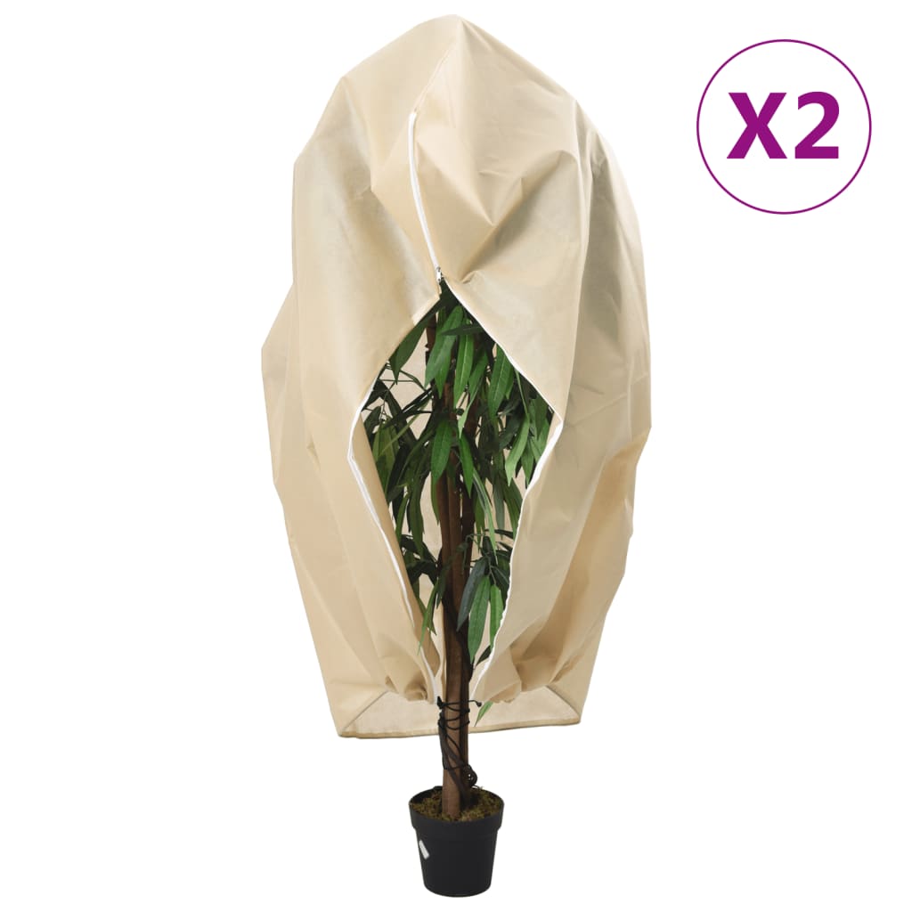 vidaXL Cubierta para plantas con cremallera 2 uds 70 g/m² 1,2x1,8 m