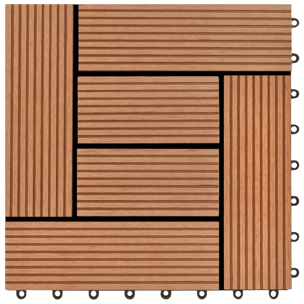 vidaXL Baldosas de porche de WPC 30x30 cm 2 m² marrón 22 unidades
