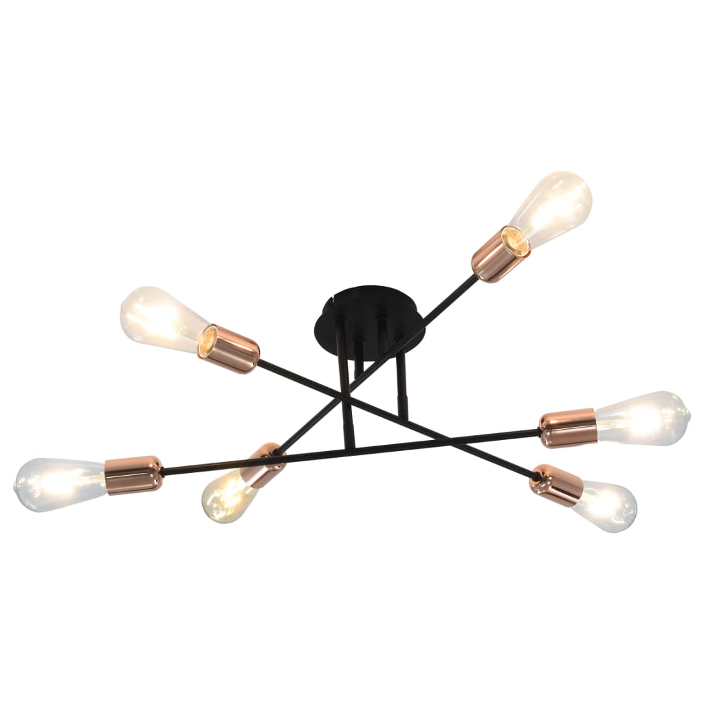 vidaXL Lámparas de techo con bombillas filamento 2 W negro y cobre E27