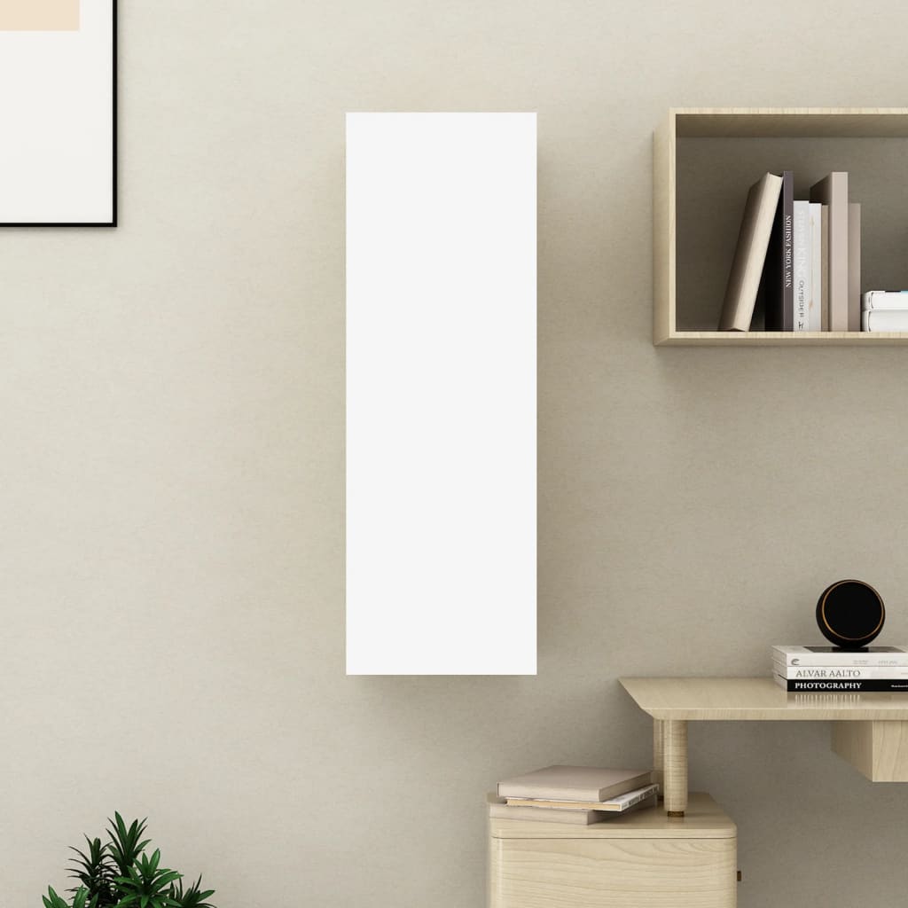 vidaXL Mueble para TV madera contrachapada blanco 30,5x30x90 cm