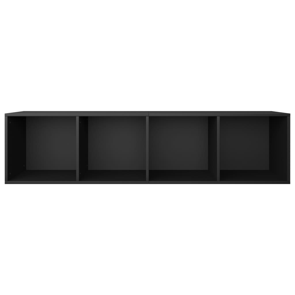 vidaXL Estantería libros/mueble TV contrachapada negro 36x30x143 cm