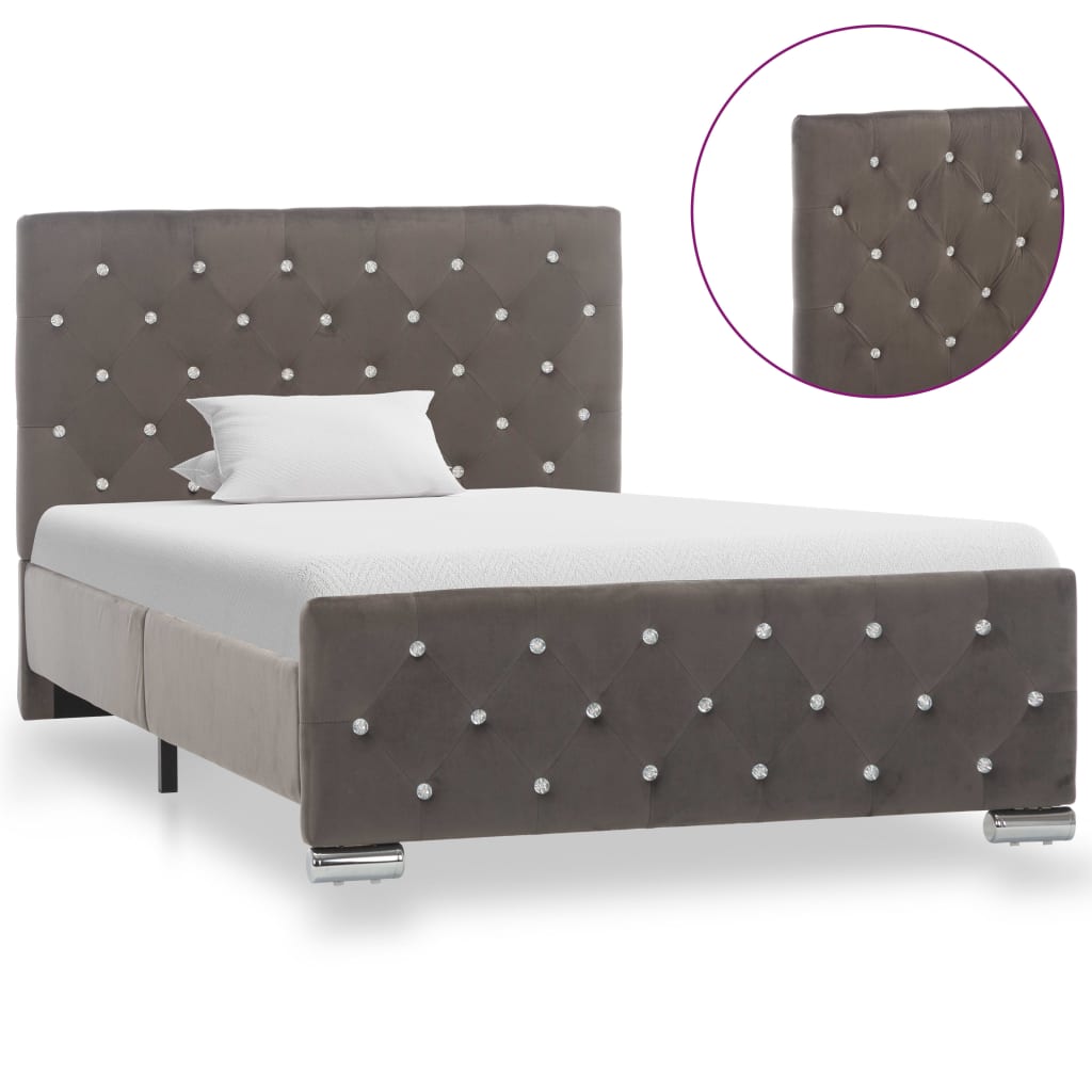 vidaXL Estructura de cama de terciopelo gris 100x200 cm