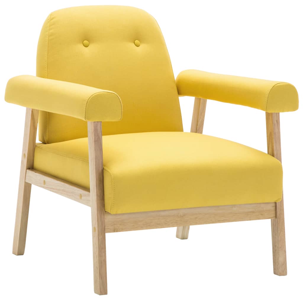 vidaXL Set de sofá de 3 personas 2 piezas de tela amarilla