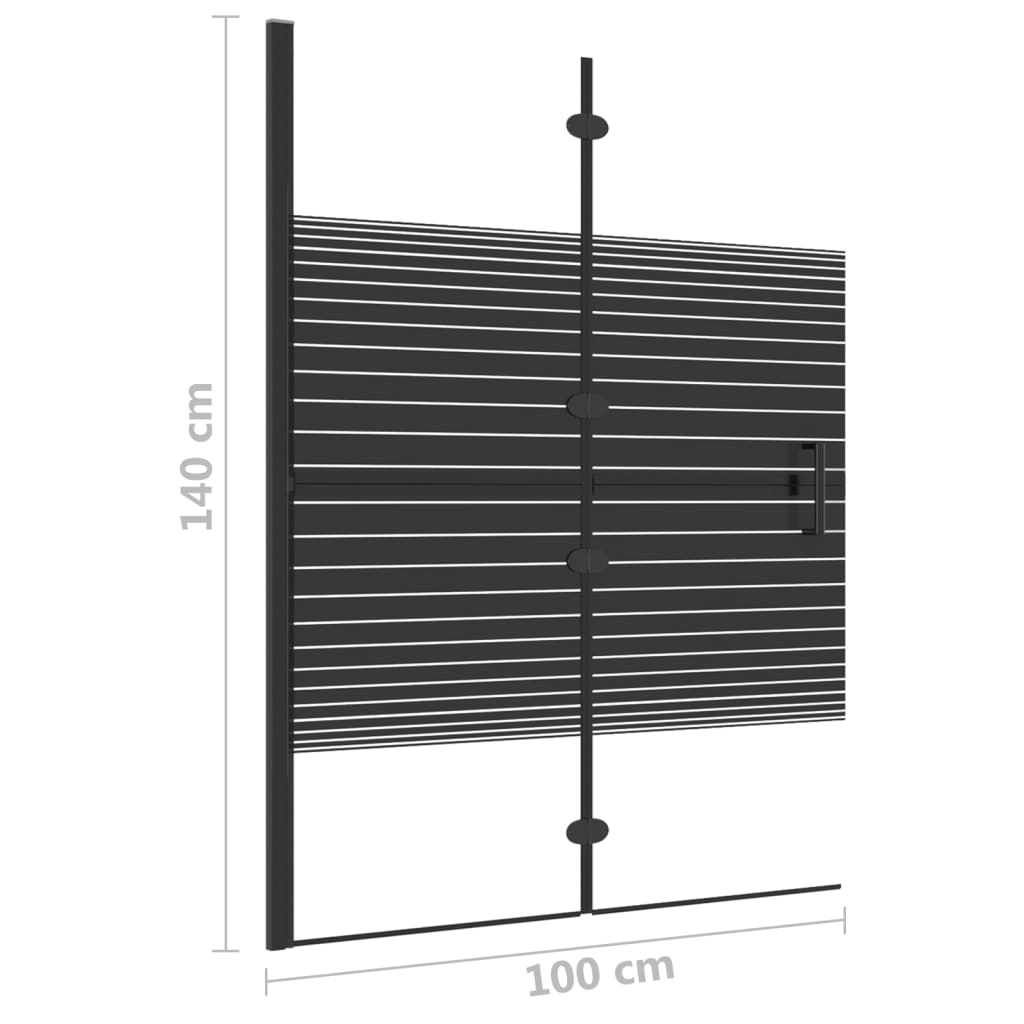 vidaXL Mampara de ducha plegable ESG negro 100x140 cm