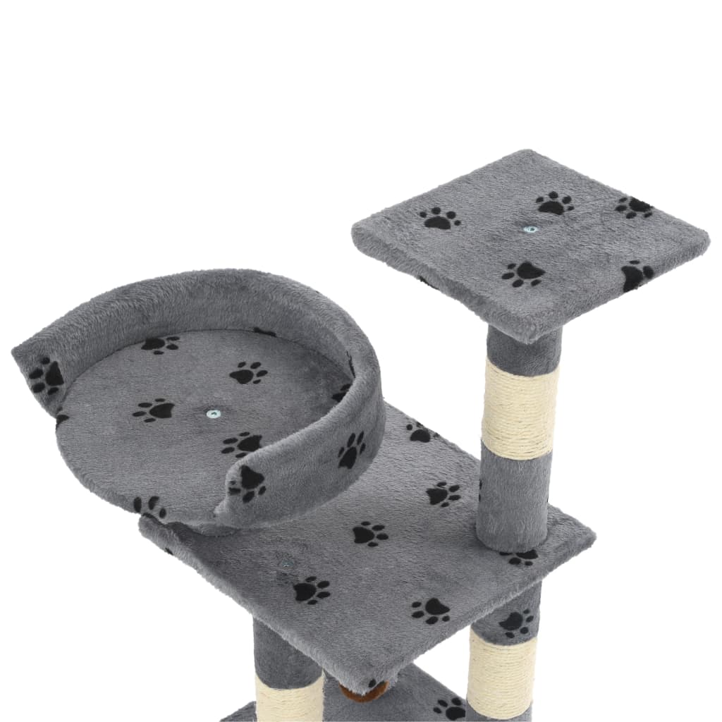 vidaXL Rascador para gatos poste de sisal 65 cm huellas gris