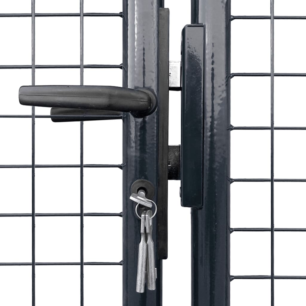 vidaXL Puerta de malla de jardín acero galvanizado gris 289x100 cm