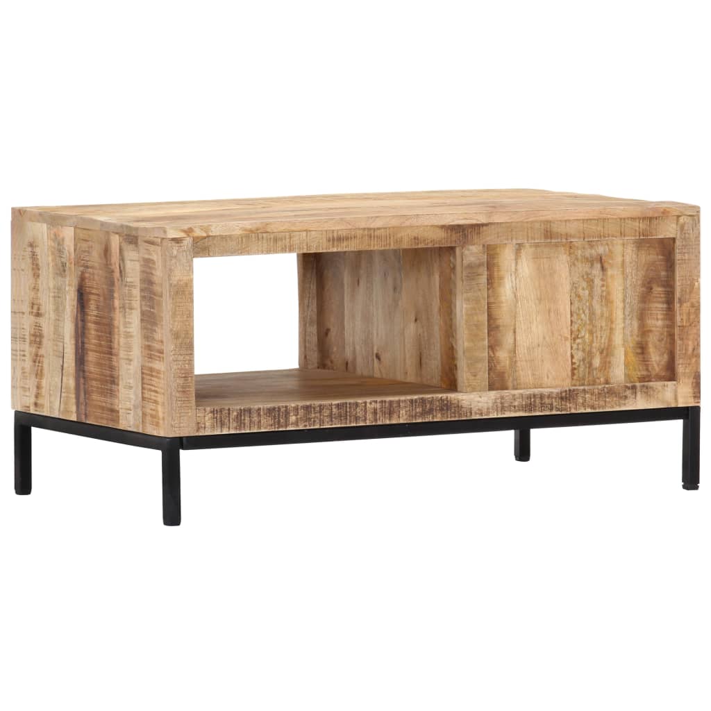 vidaXL Mesa de centro de madera maciza de mango 88x50x42 cm