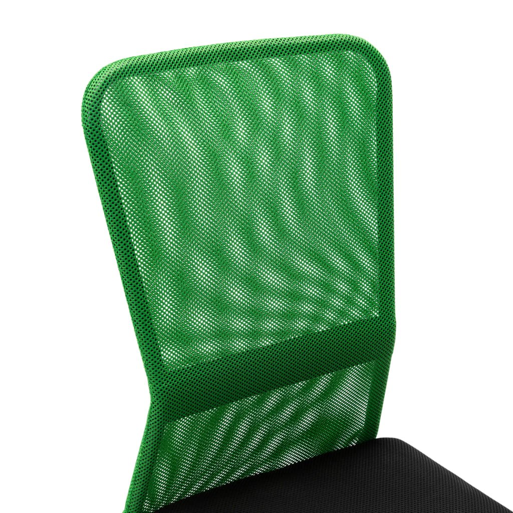 vidaXL Silla de oficina de tela de malla negra y verde 44x52x100 cm
