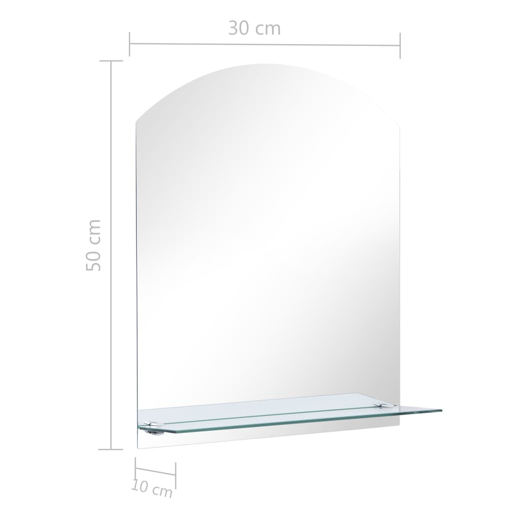 vidaXL Espejo de pared con estante de vidrio templado 30x50 cm