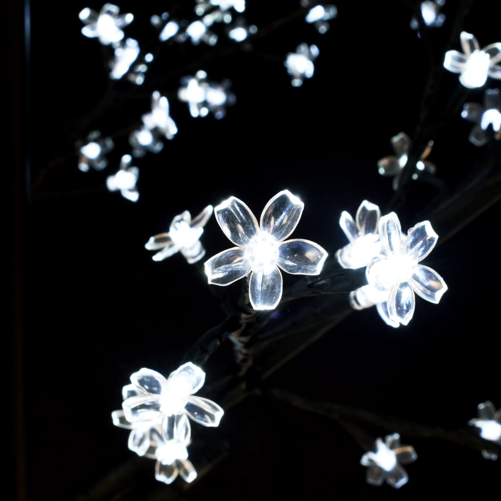 vidaXL Árbol de Navidad con LEDs blancas flores de cerezo 180 cm