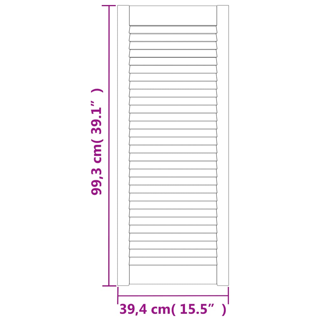 vidaXL Puerta de armario de lamas 2 uds madera de pino 99,3x39,4 cm