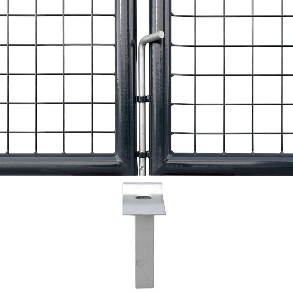 vidaXL Puerta de malla de jardín acero galvanizado gris 289x125 cm