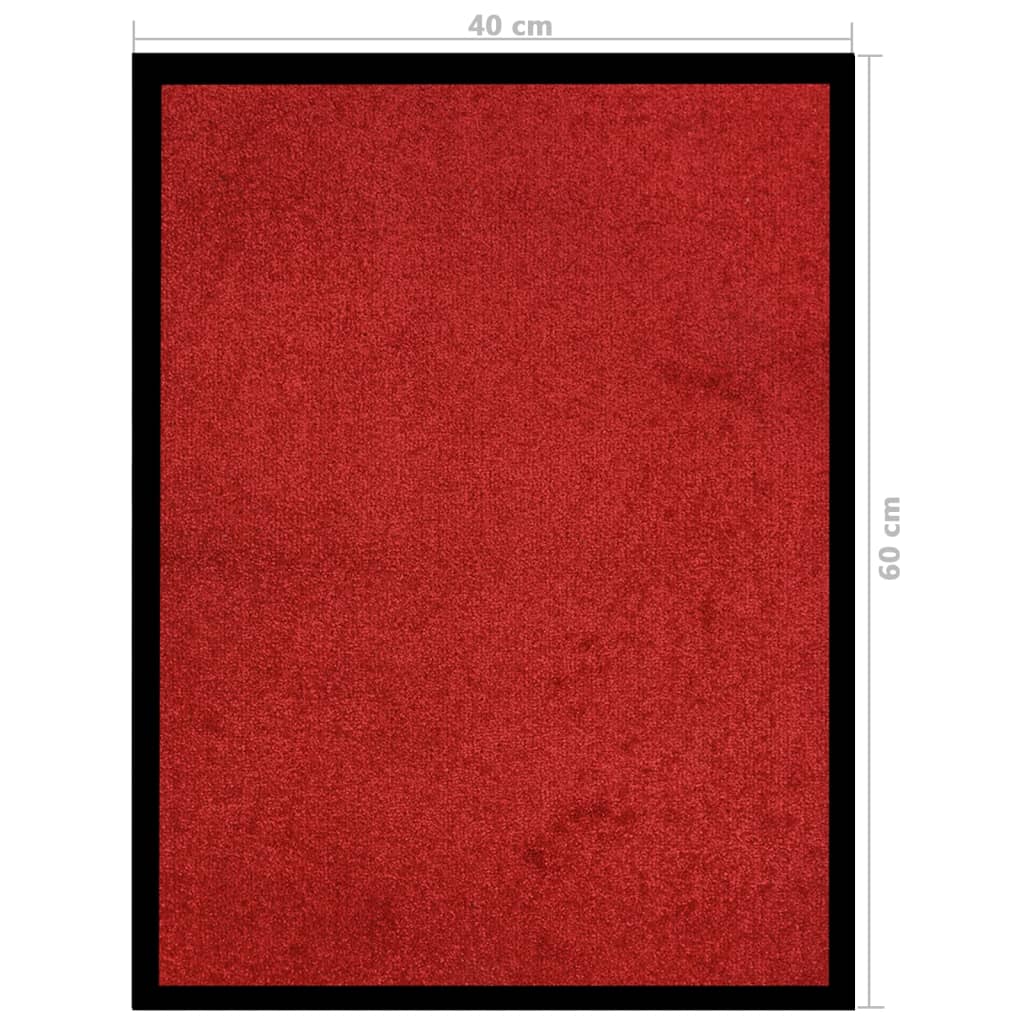 vidaXL Felpudo rojo 40x60 cm