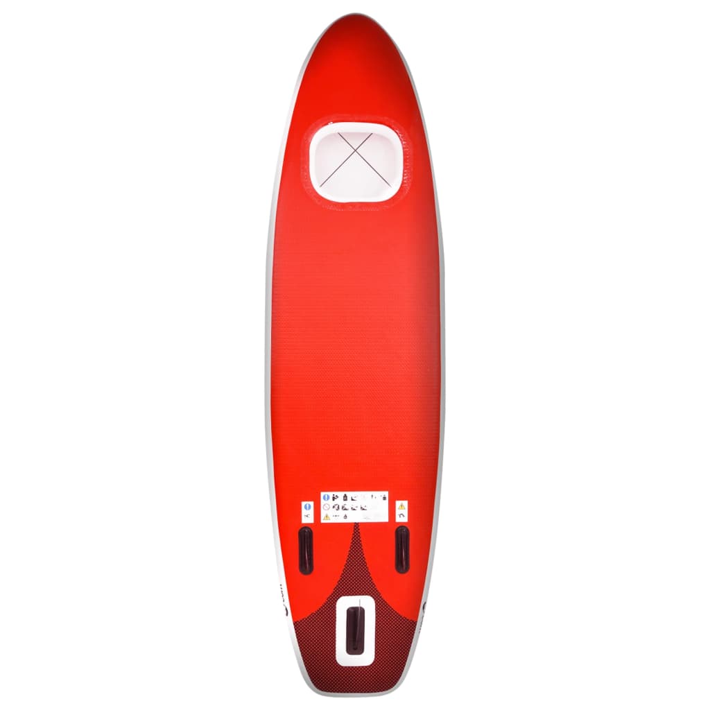 vidaXL Set de tabla de paddle surf hinchable rojo 300x76x10 cm