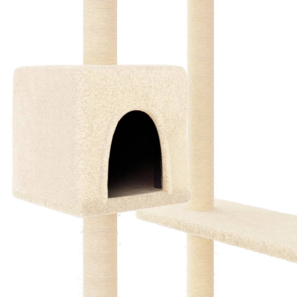 vidaXL Rascador para gatos con postes para rascar color crema 82 cm