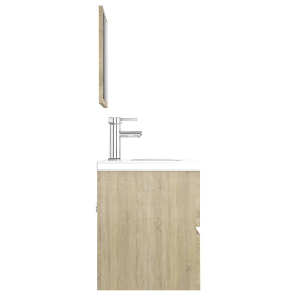 vidaXL Juego de muebles de baño madera de ingeniería roble Sonoma