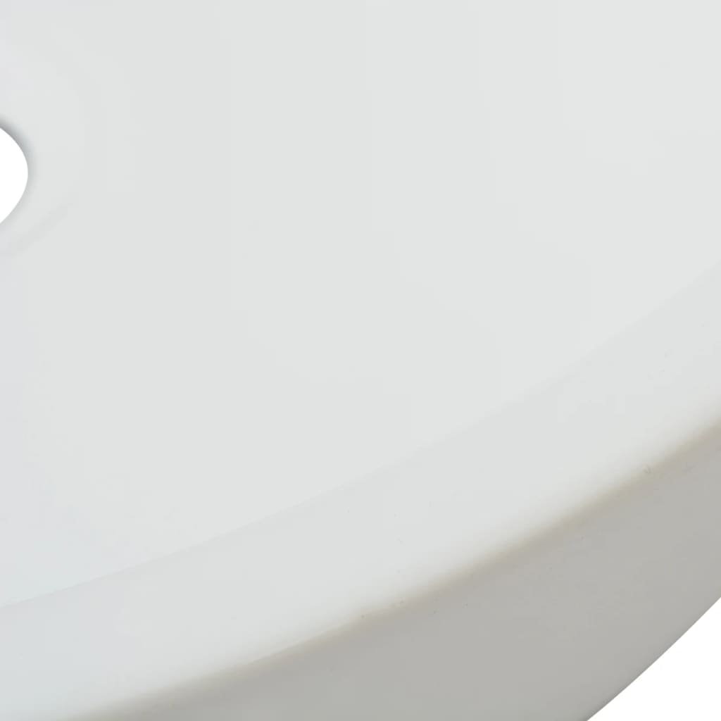 vidaXL Lavabo redondo de cerámica blanco 42x12 cm