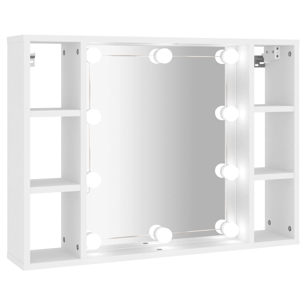 vidaXL Mueble con espejo y luces LED blanco 76x15x55 cm