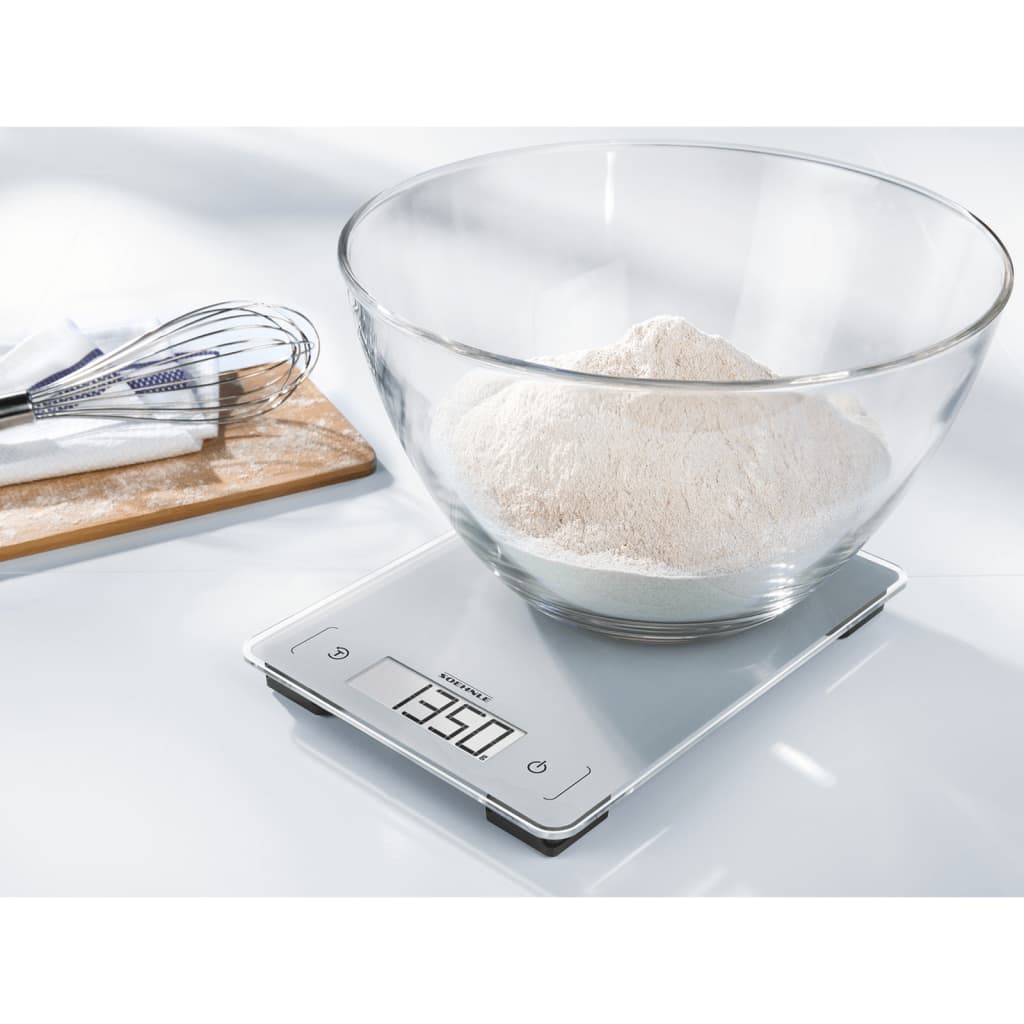 Soehnle Báscula de cocina digital Page Aqua Proof plateado 10 kg
