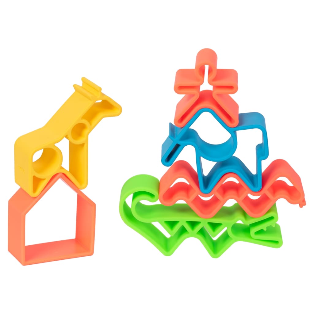 dëna Juego de juguetes de silicona de animales Neon 4 piezas