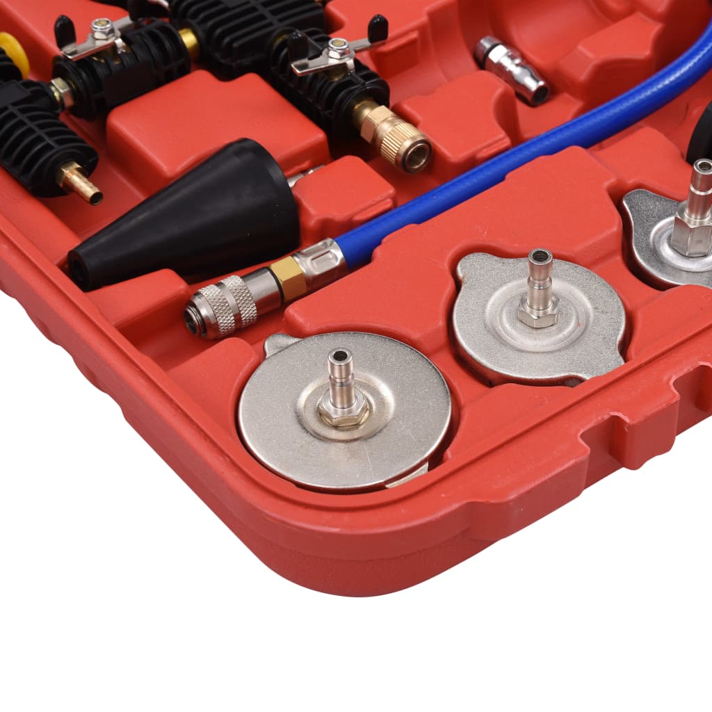 vidaXL Comprobador presión circuito refrigeración y radiador 28 piezas