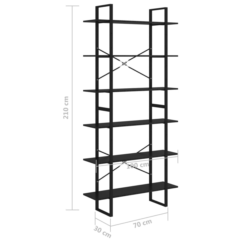 vidaXL Armario alto madera contrachapada negro 100x30x210 cm