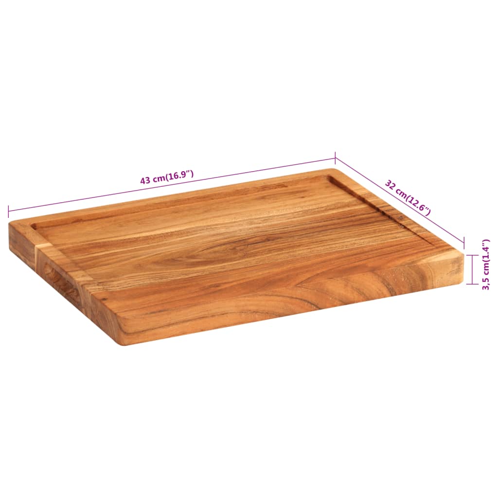 vidaXL Tabla de cortar madera maciza de acacia 43x32x3,5 cm