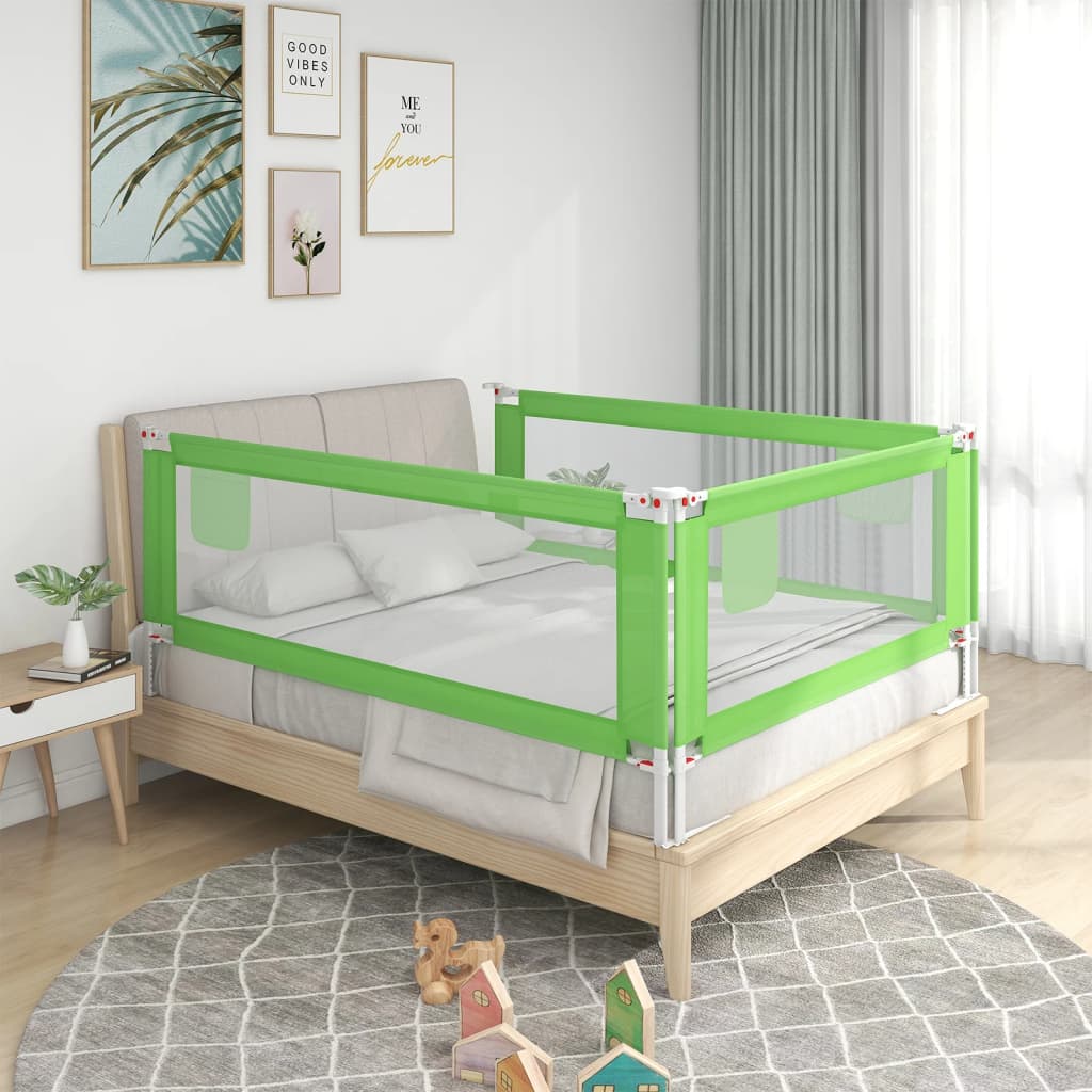 vidaXL Barandilla de seguridad cama de niño verde tela 160x25 cm