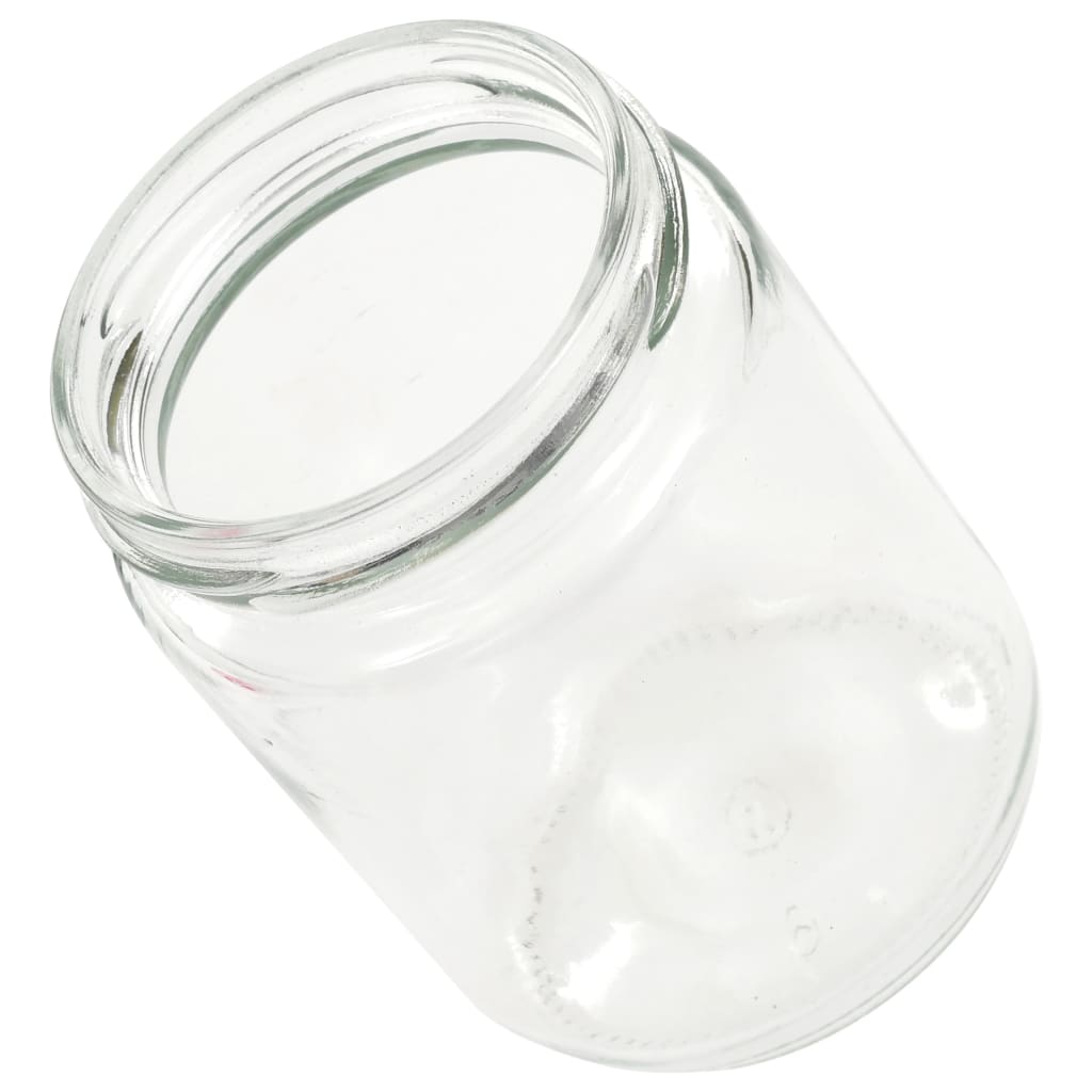 vidaXL Tarros de mermelada de vidrio tapa blanca y roja 48 uds 230 ml