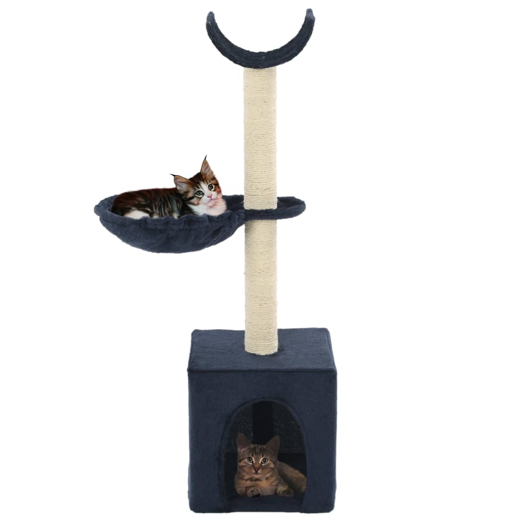 vidaXL Rascador para gatos con poste de sisal 105 cm azul