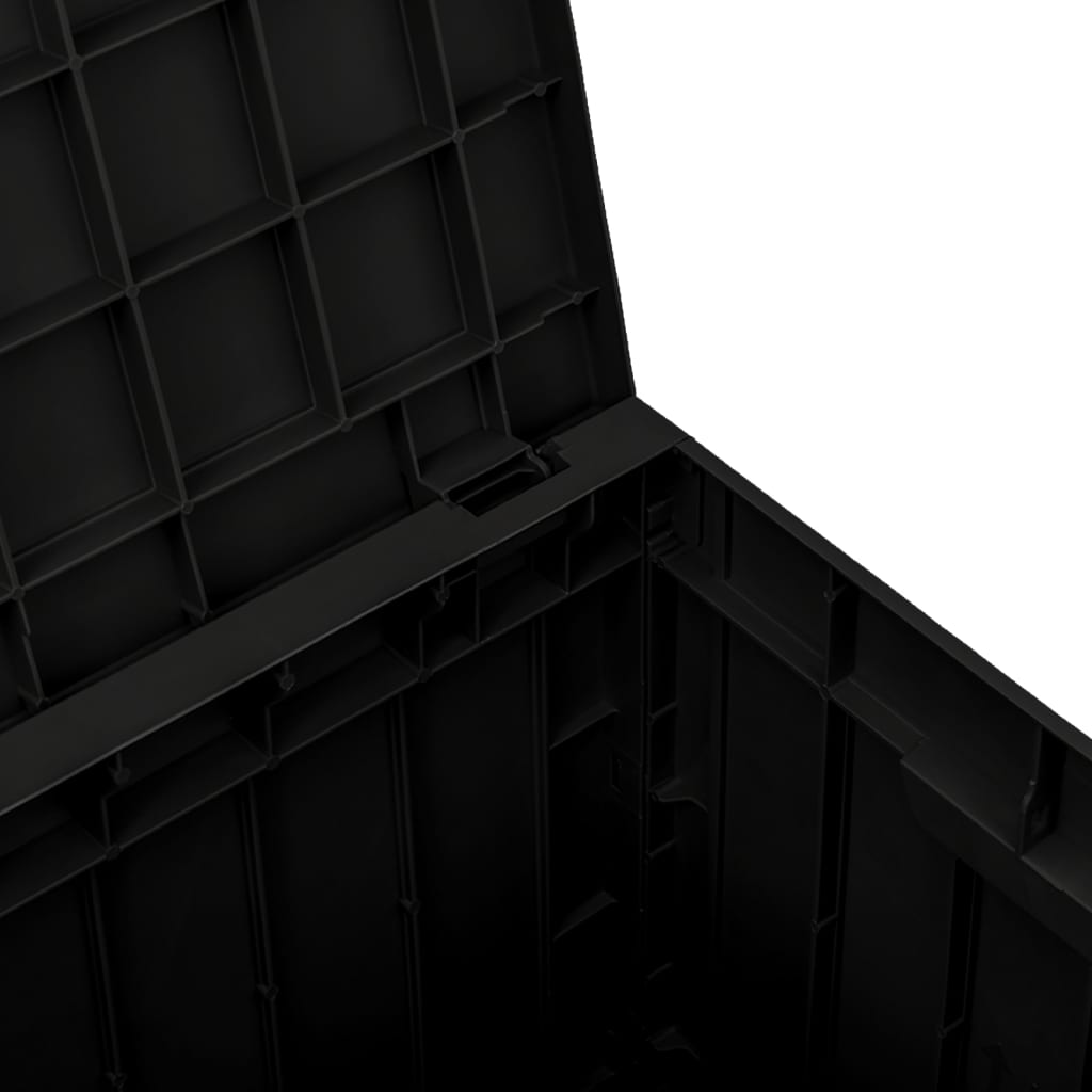 vidaXL Caja de almacenaje de jardín polipropileno negra 55,5x43x53 cm