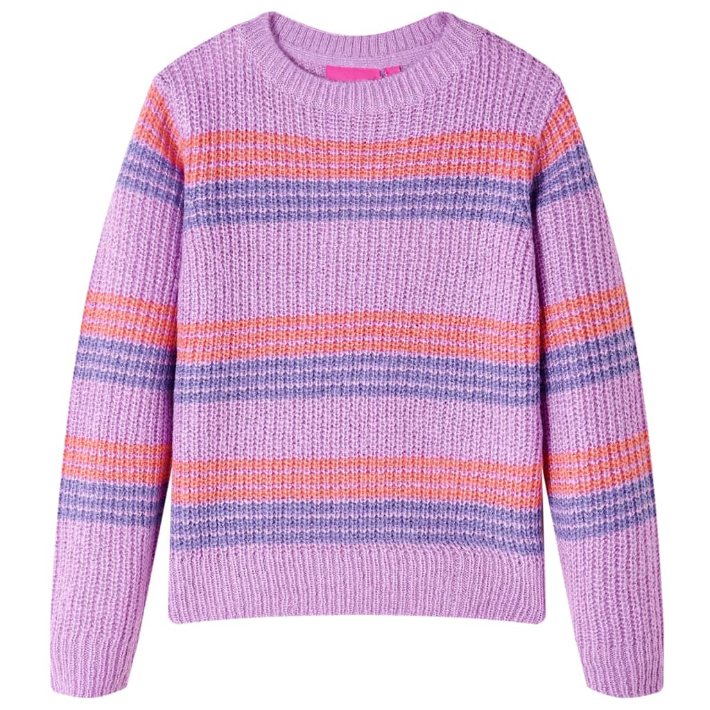 Jersey de punto infantil con rayas color lila y rosa 92