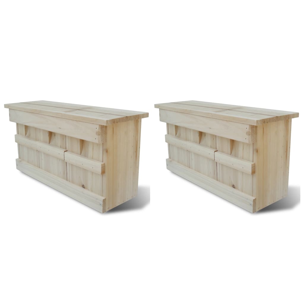 vidaXL Casas para gorriones 2 unidades madera 44x15,5x21,5 cm