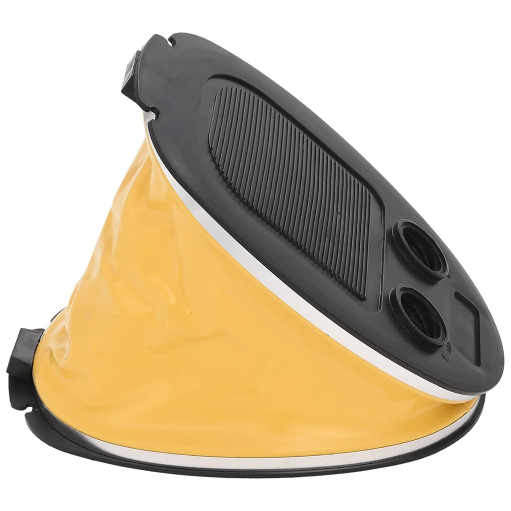 vidaXL Bomba de inflado de pie PP y PE gris y amarilla 26x18 cm
