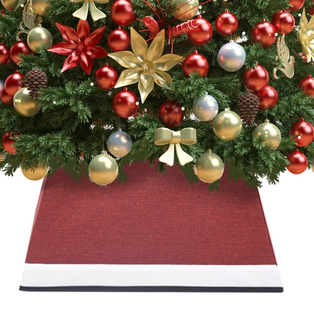 vidaXL Falda del árbol de Navidad roja y blanca 48x48x25 cm