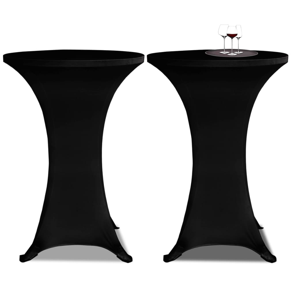 2 Manteles negros ajustados para mesa de pie - 70 cm diámetro