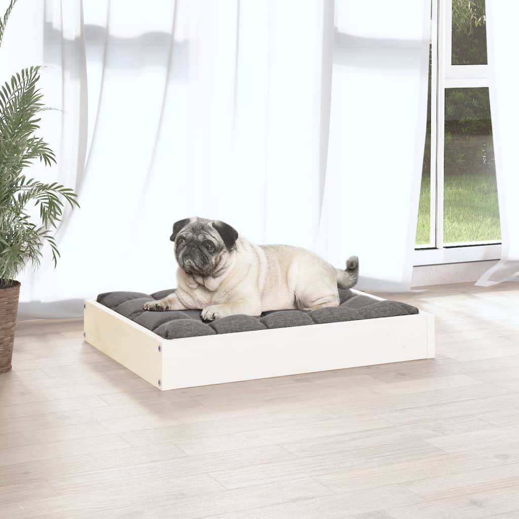 vidaXL Cama para perros madera maciza de pino blanco 61,5x49x9 cm