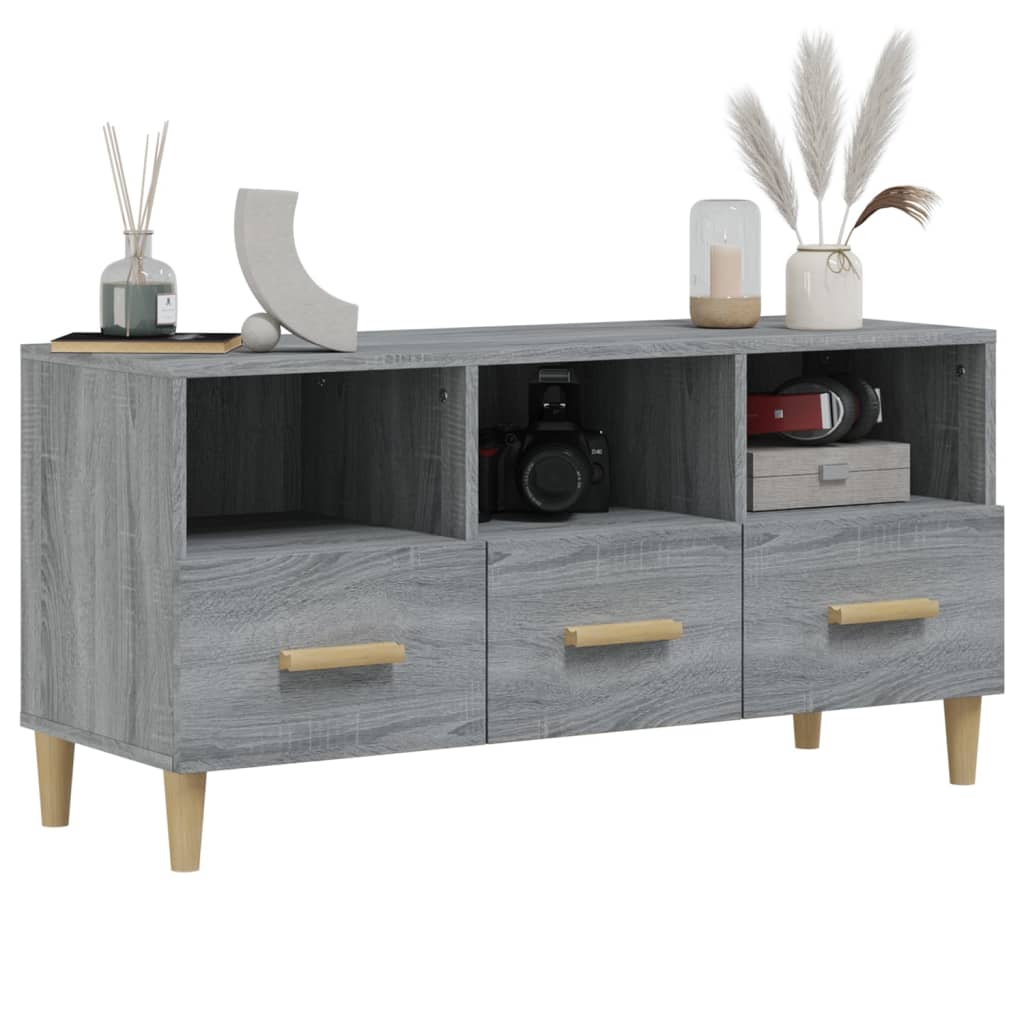 vidaXL Mueble para TV madera contrachapada gris Sonoma 102x36x50 cm