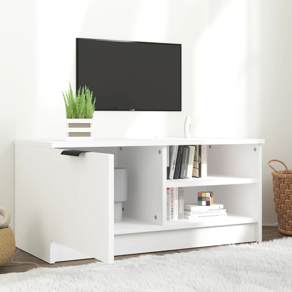 vidaXL Mueble para TV madera contrachapada blanco 80x35x36,5 cm