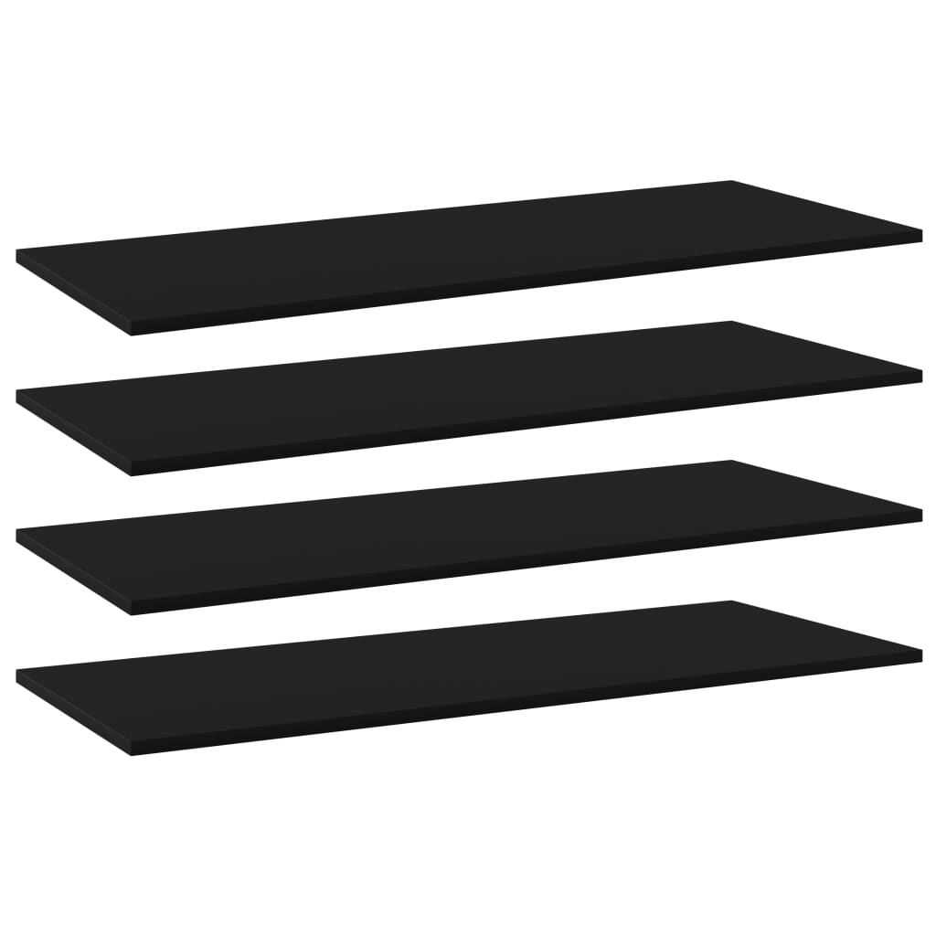 vidaXL Estantes para estantería 4 uds contrachapada negro 100x40x1,5cm